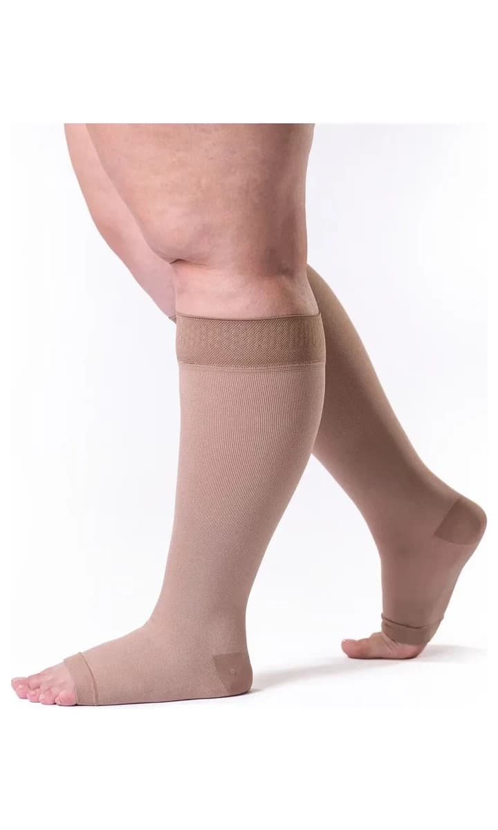 Sigvaris Reduce AD 30-40 mmHg 3/4 Pé Aberto Bege